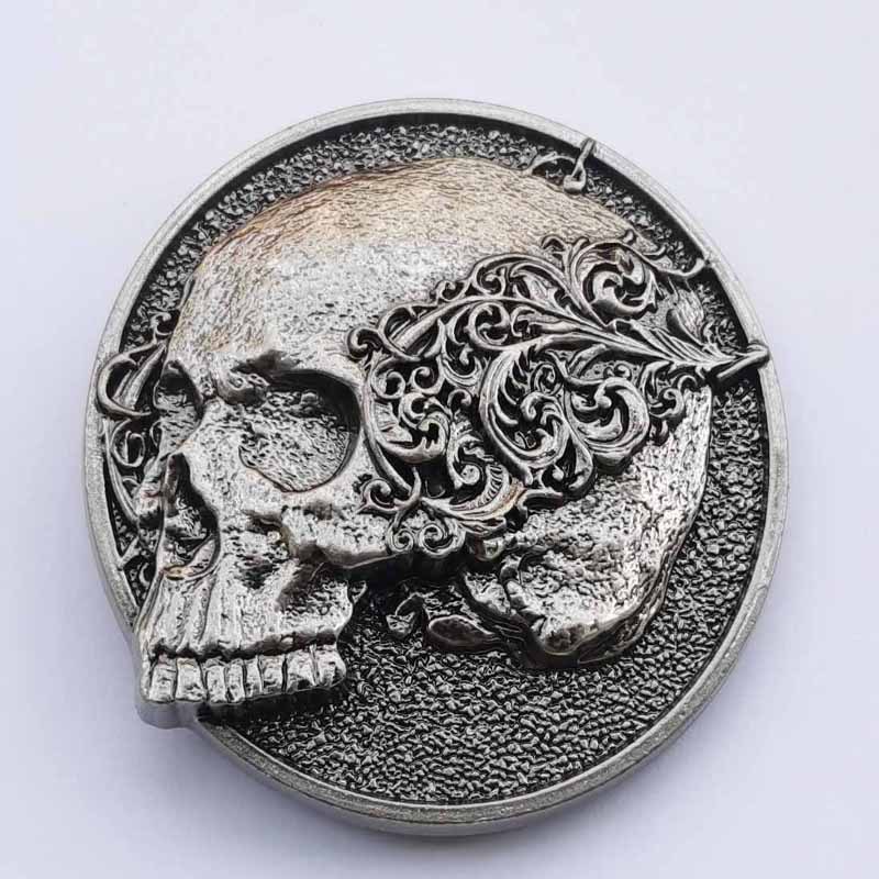 Leather Belt Braided - Classic skull series zinc alloy belt