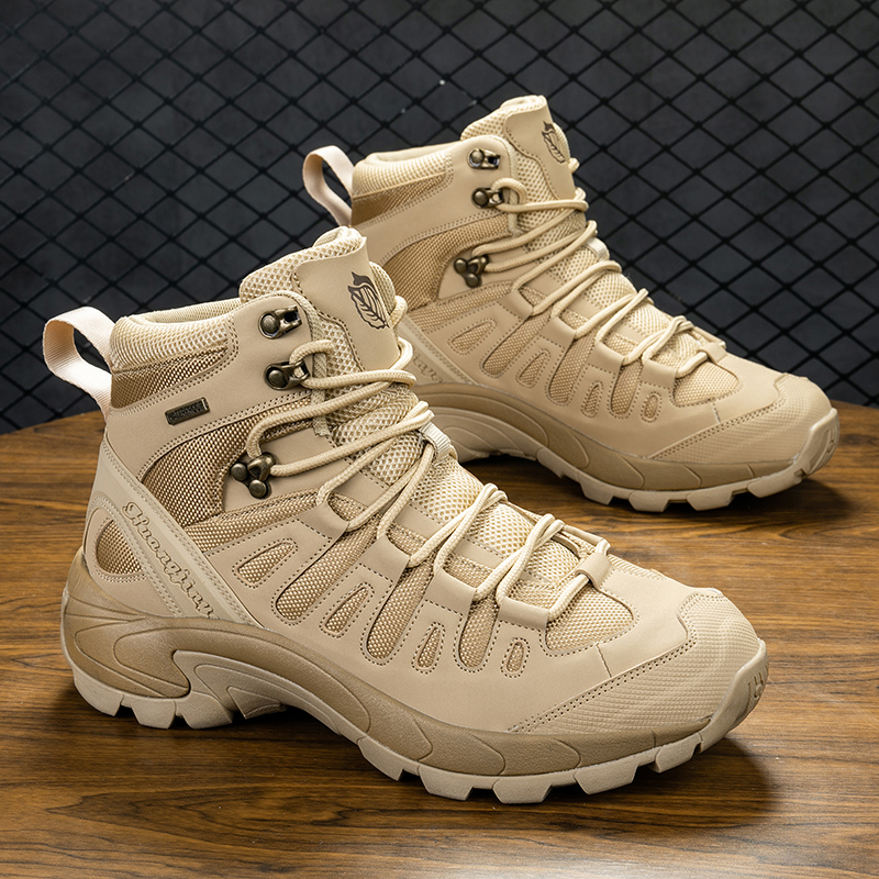 Mens Fashion Combat Boots - Summer Fashion Men Boots Outdoor Leather