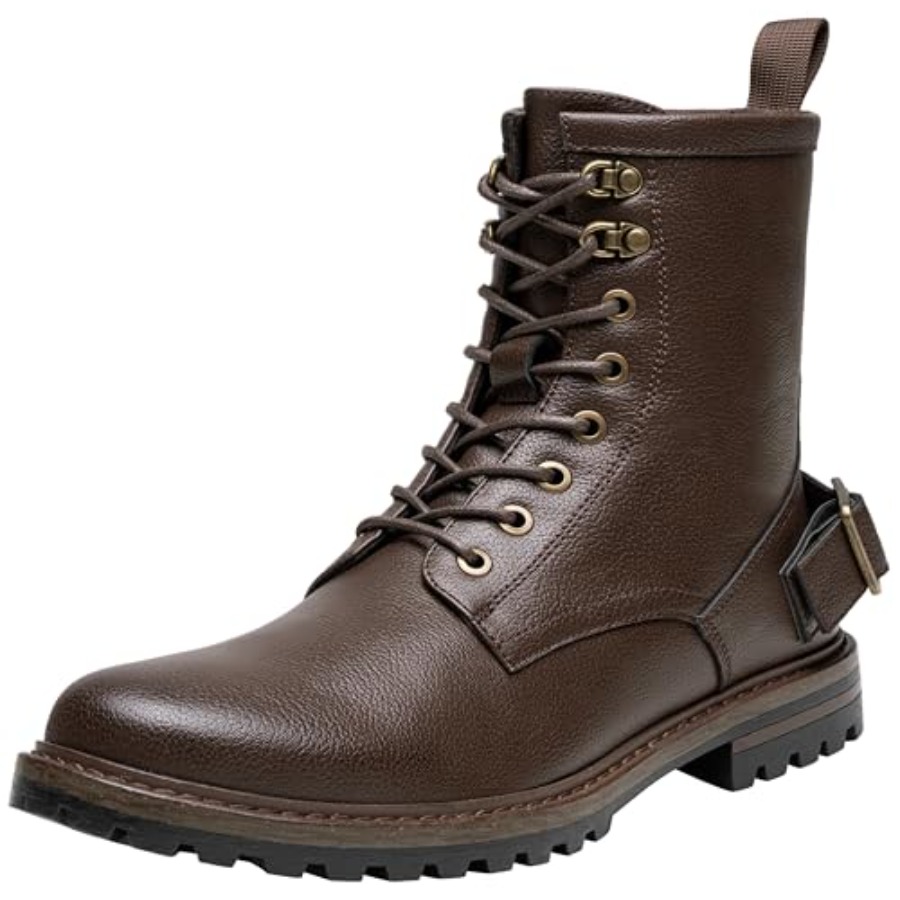 Mens Fashion Combat Boots - Mens Boots High Top Motorcycle Boots