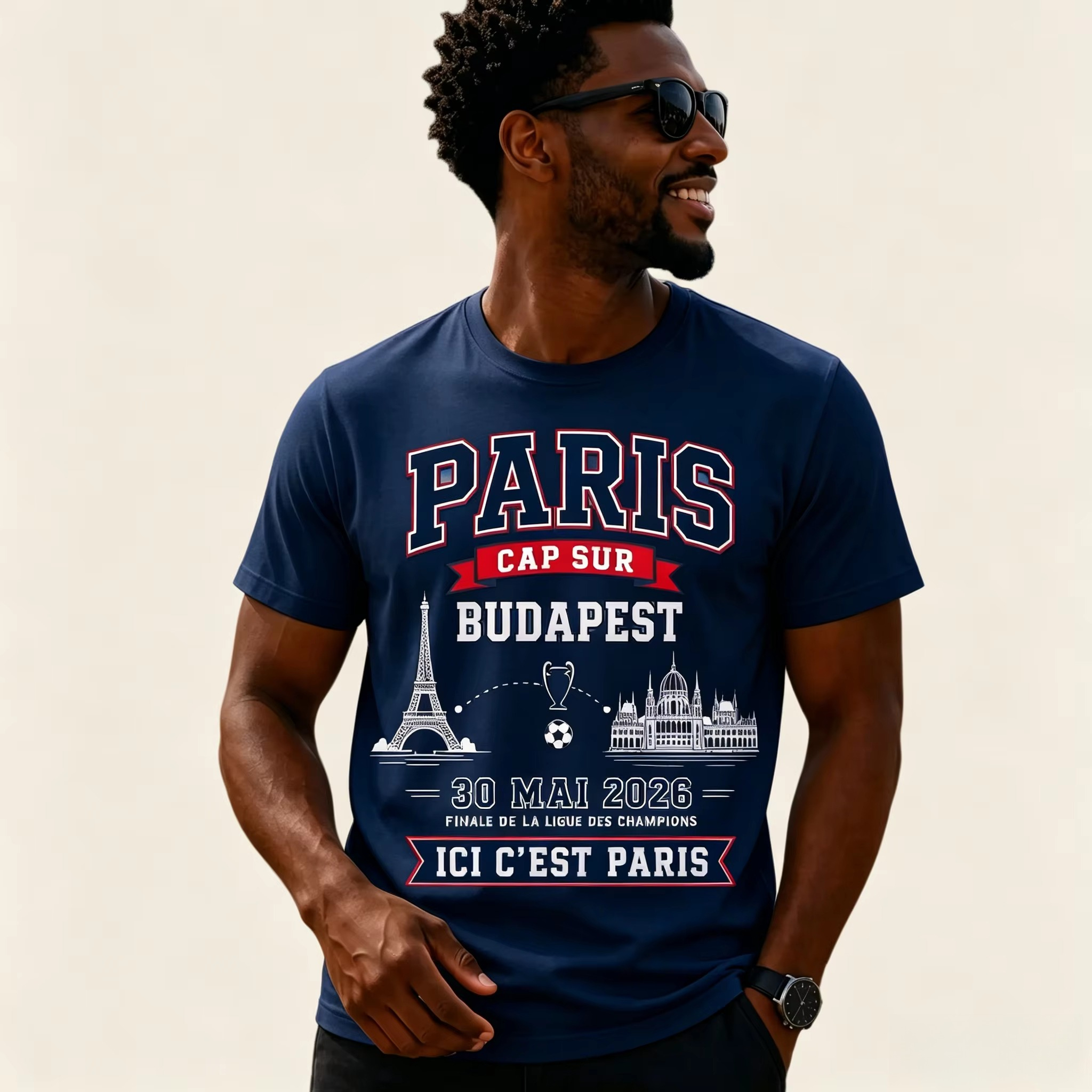 Paris Men'S Fashion - PSG Paris European Champions Commemorate Tshirt