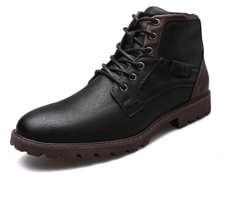 Leather Men Ankle Boots Plus S - đánh giá và giá Mens Fashion Combat Boots