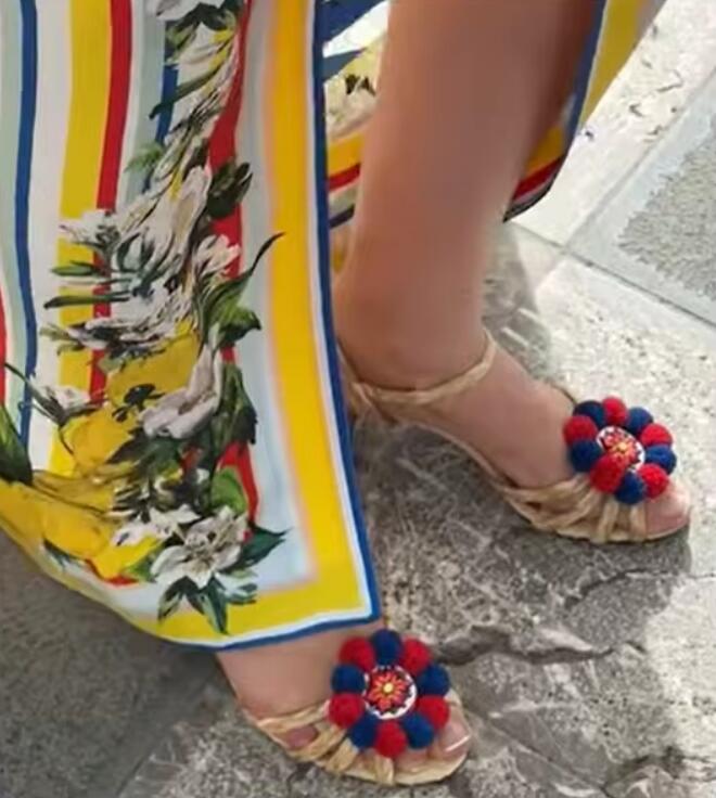 Bohemia Style Pompom Flower Fl - đánh giá và giá Leather Belt Braided