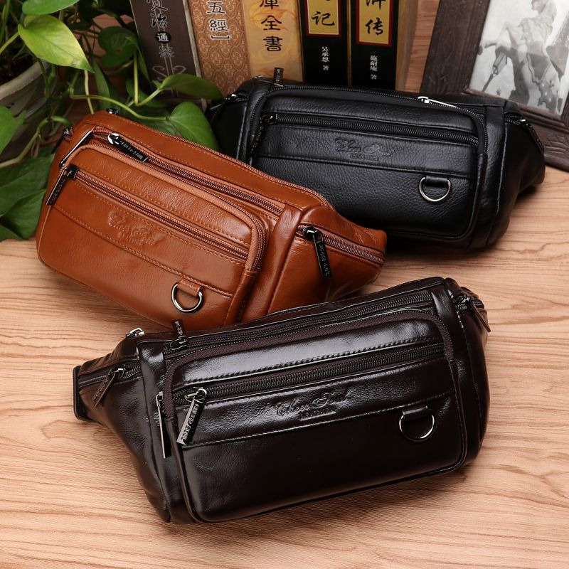Men Waist Fanny Bags Sling Che - đánh giá và giá Leather Belt Braided