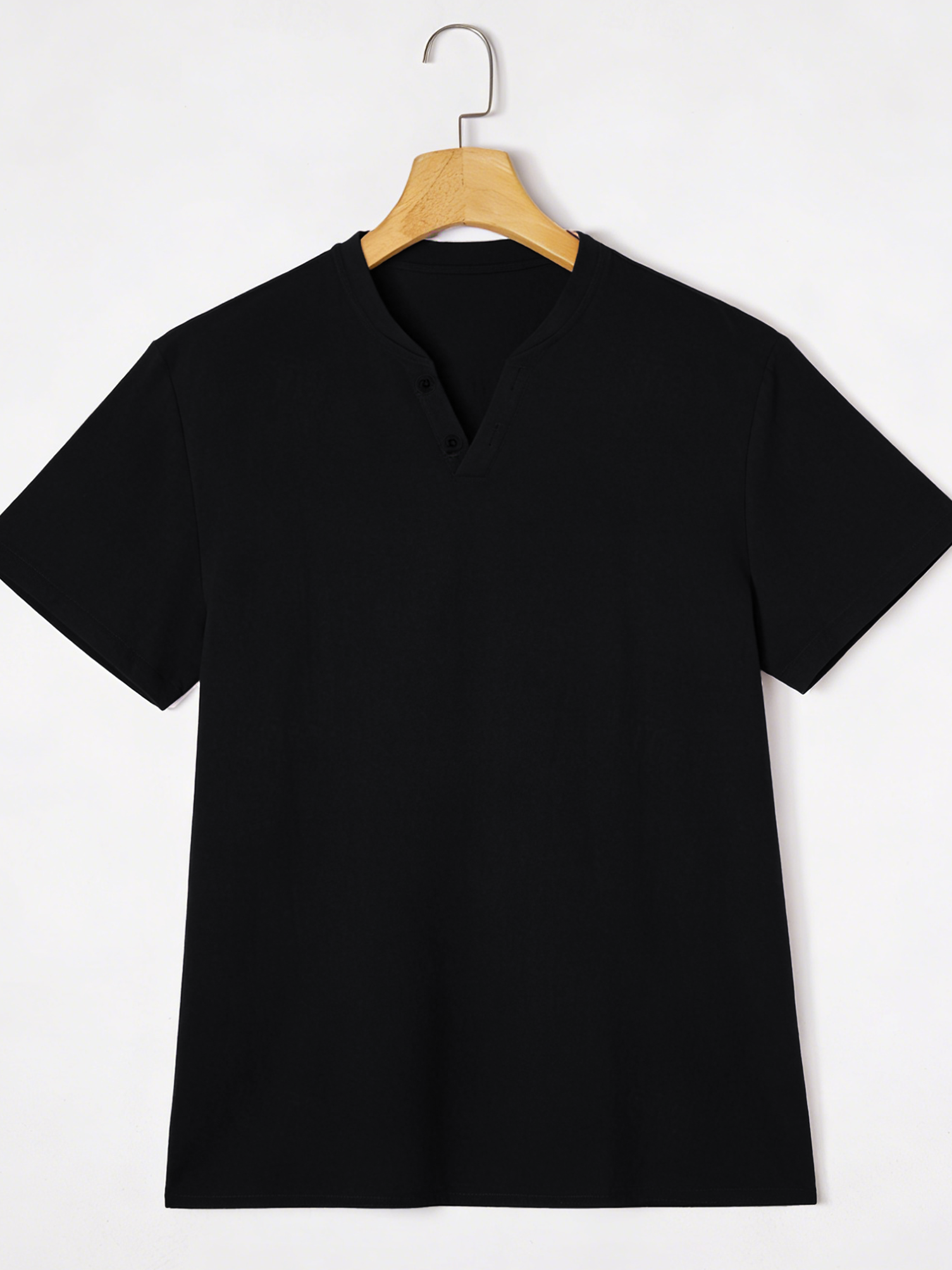 Elegant Black Henley Short-Sle - đánh giá và giá Men'S Fashion Undershirt