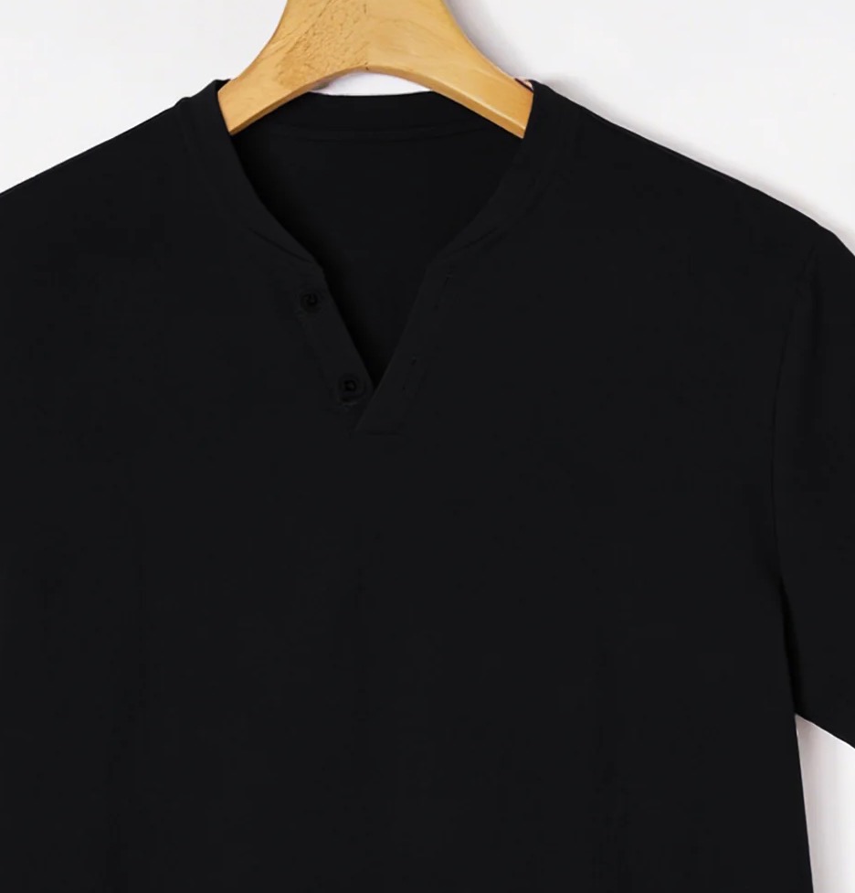 Elegant Black Henley Short-Sle - đánh giá và giá Men'S Fashion Undershirt
