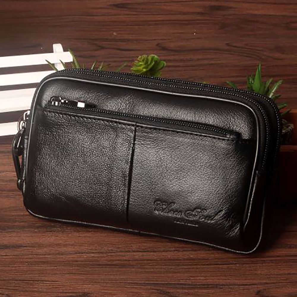 Men Clutch Waist Pack Bag Cell - đánh giá và giá Leather Belt Braided