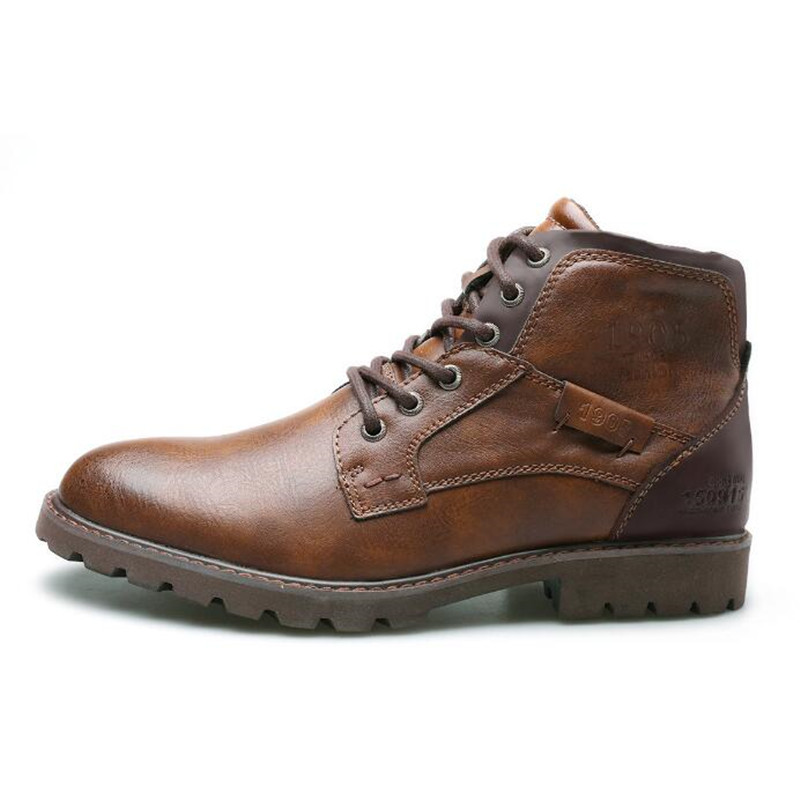 Leather Men Ankle Boots Plus S - đánh giá và giá Mens Fashion Combat Boots