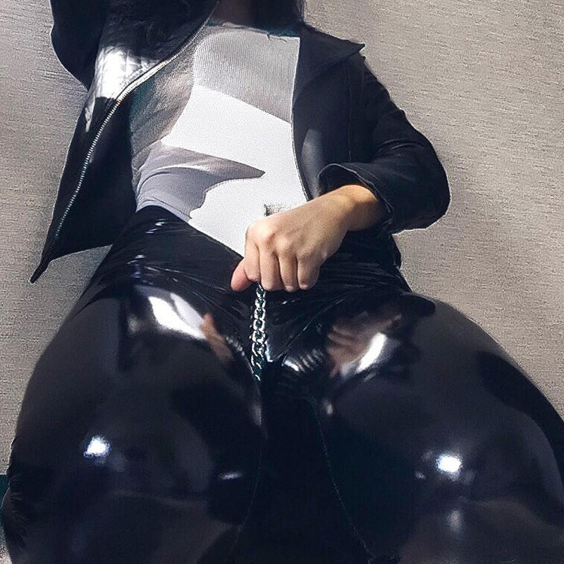 Women Glossy Faux Leather Body - đánh giá và giá Formal Trouser Stretch
