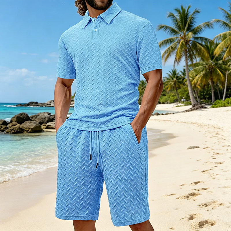 Men's summer lapel jacquard th - đánh giá và giá Men'S Fashion Polo Shirt