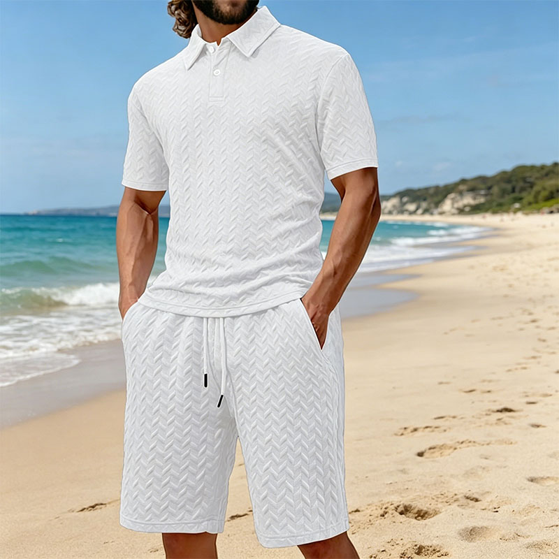 Men's summer lapel jacquard th - đánh giá và giá Men'S Fashion Polo Shirt