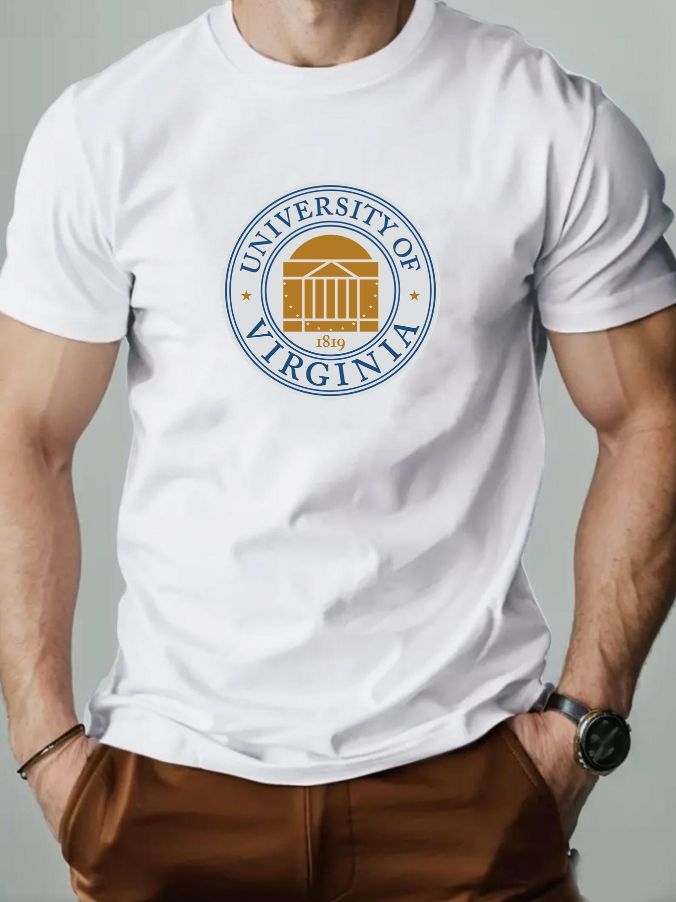 Men's Cotton T-Shirt, Universi - đánh giá và giá Men'S Fashion University