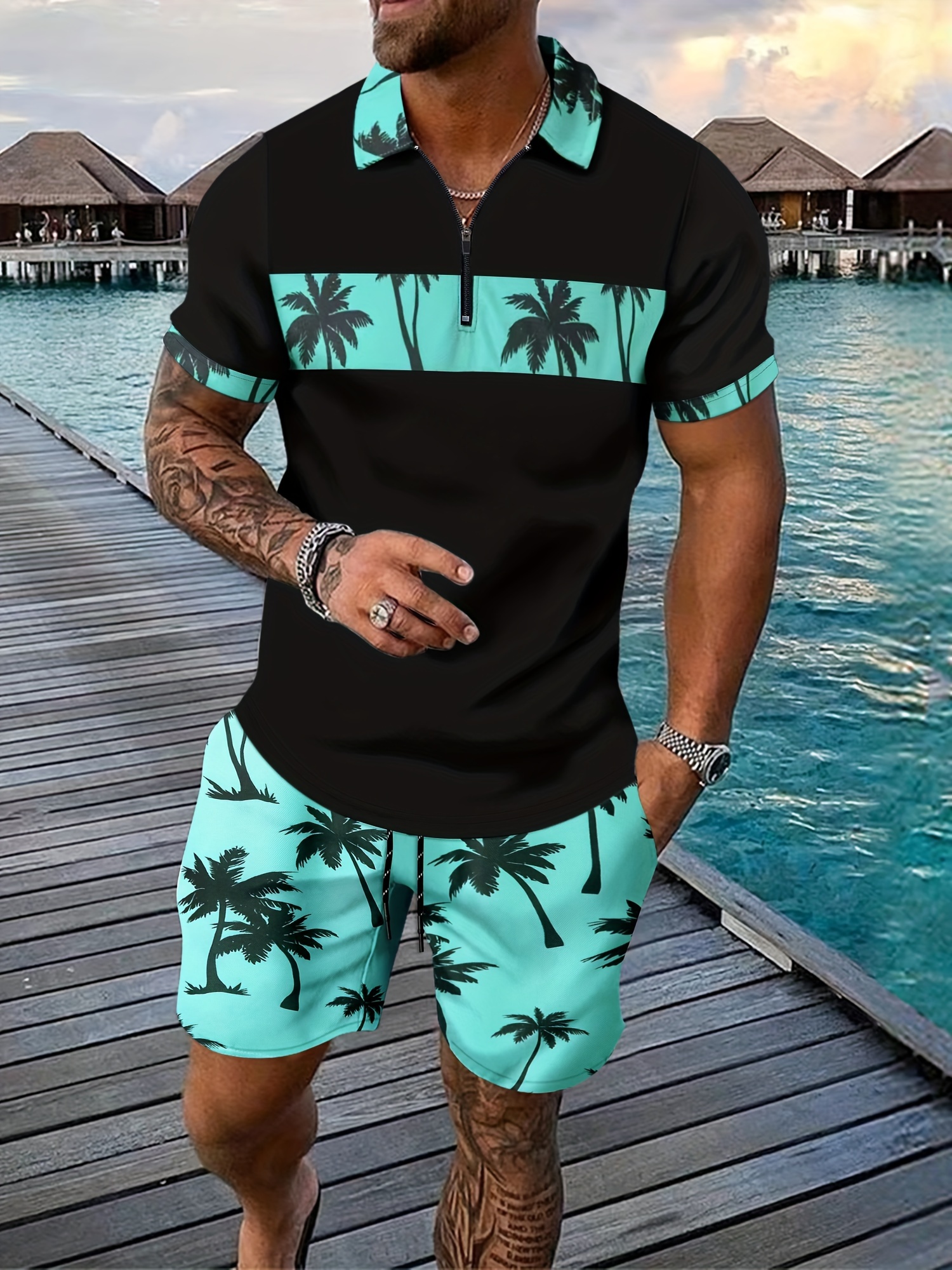 Men's Casual Two Piece Set Pin - đánh giá và giá Men'S Fashion Polo Shirt