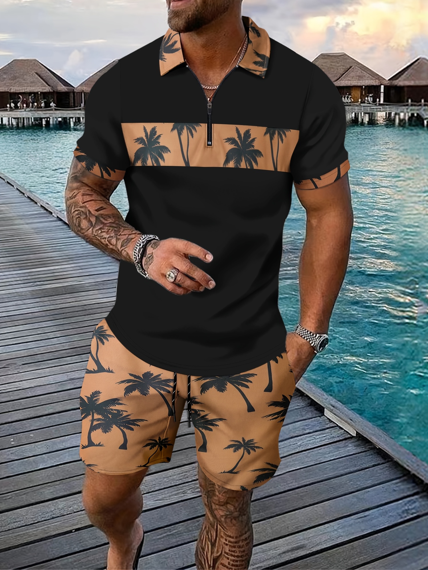 Men's Casual Two Piece Set Pin - đánh giá và giá Men'S Fashion Polo Shirt