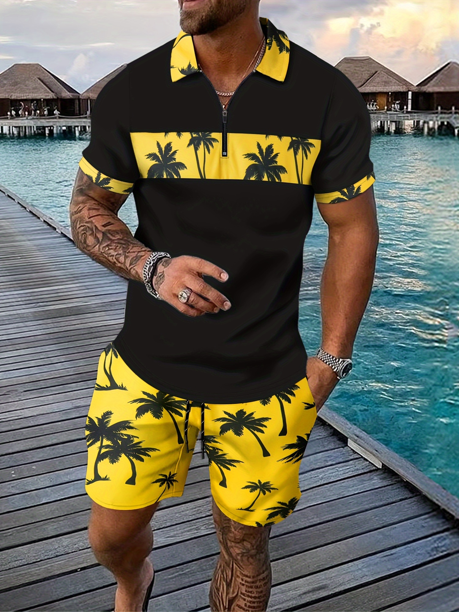 Men's Casual Two Piece Set Pin - đánh giá và giá Men'S Fashion Polo Shirt
