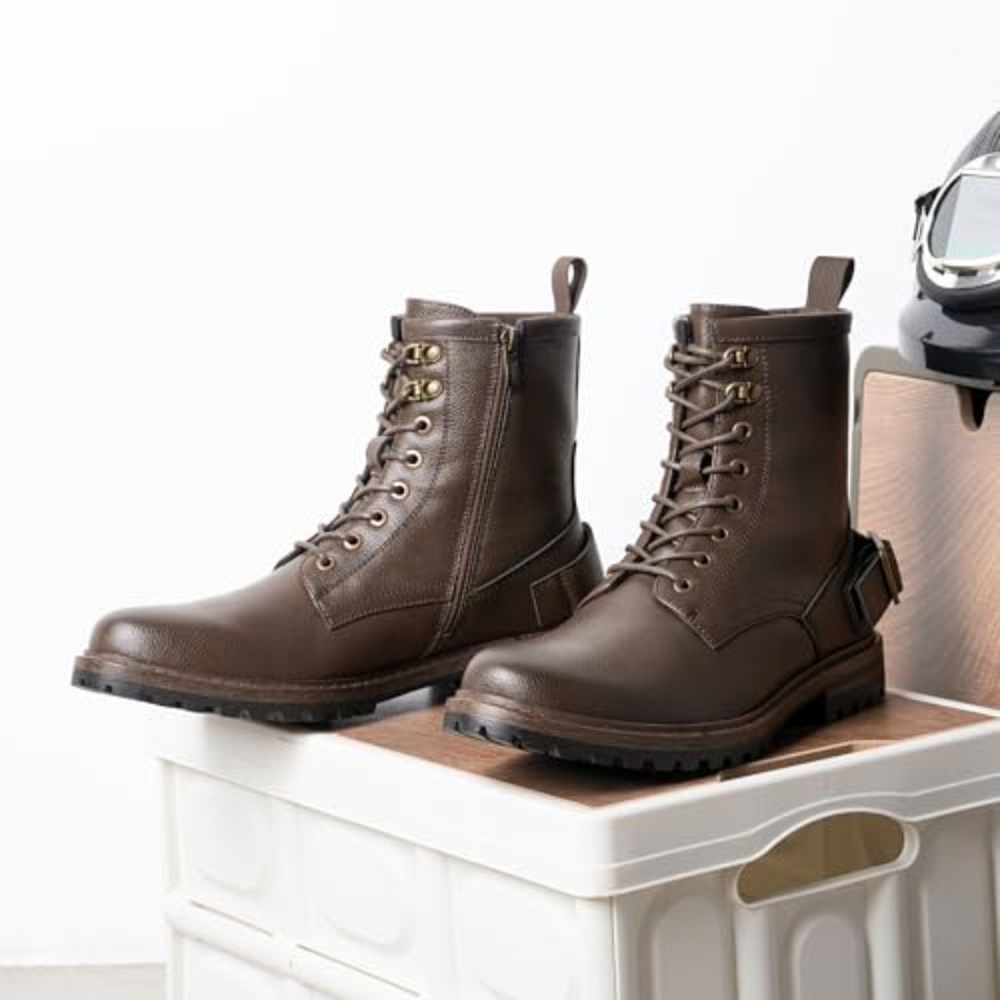 Mens Boots High Top Motorcycle - đánh giá và giá Mens Fashion Combat Boots