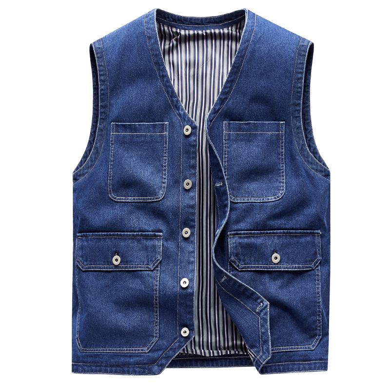 Men Jean Vest Outerwear Denim  - đánh giá và giá Men'S Fashion Vest With Jeans