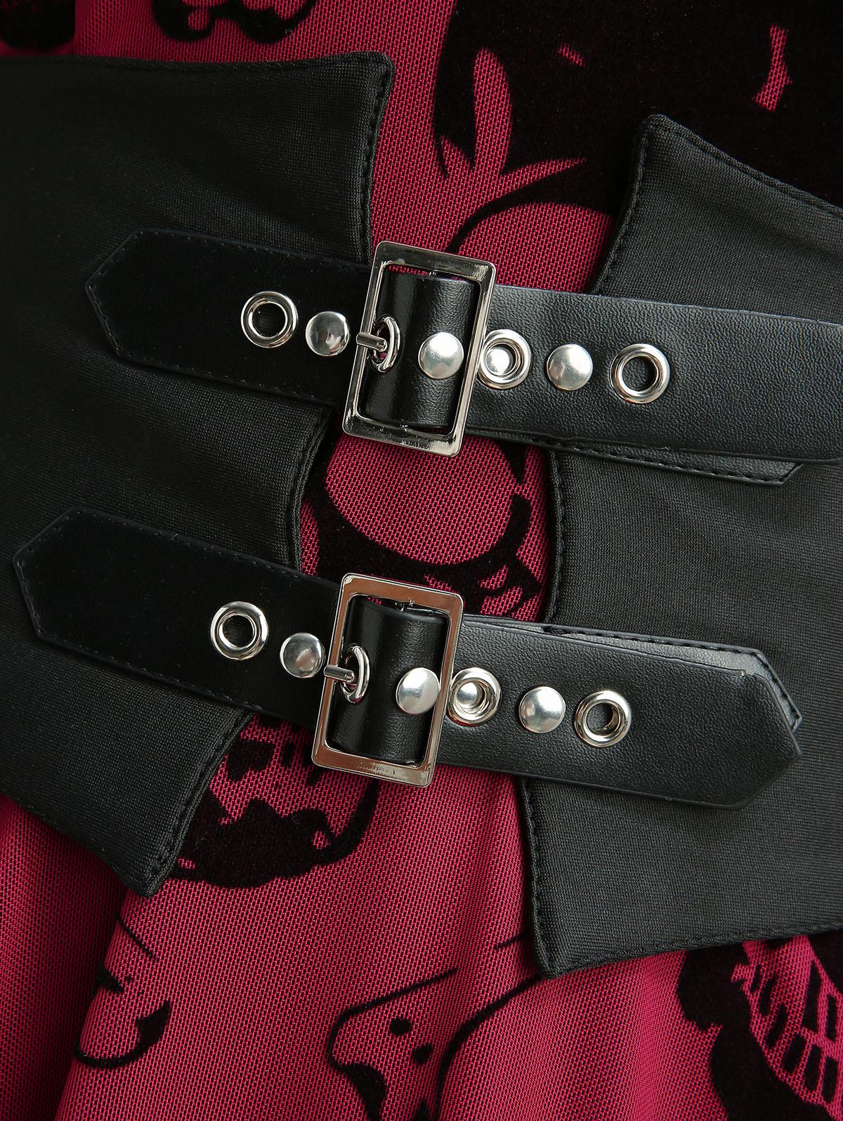 Gothic Skull Bone Printed Dres - đánh giá và giá Leather Belt Braided