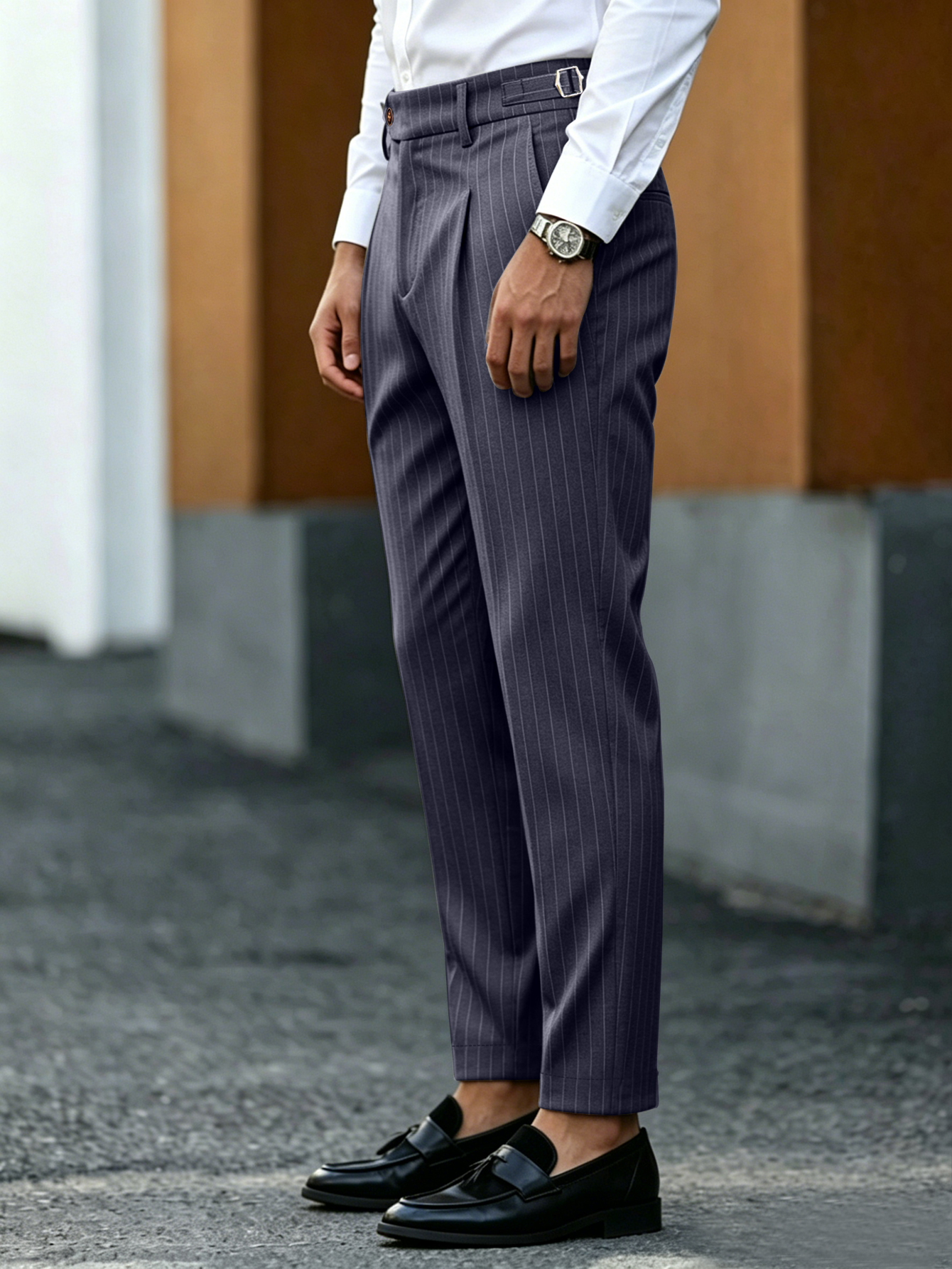 Business Formal Mens Pinstripe - đánh giá và giá Formal Trouser Stretch