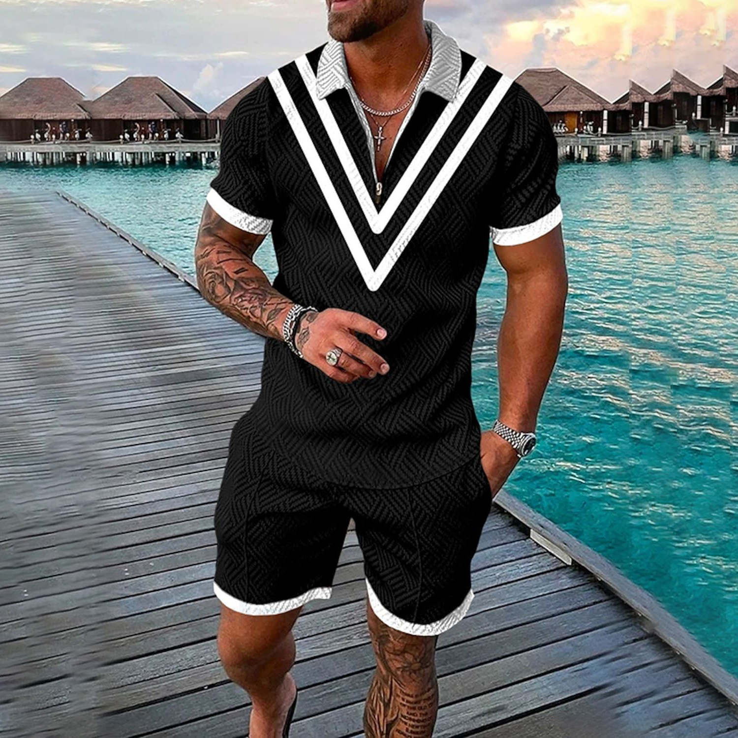 Funny 3D Printed Men's 2 Piece - đánh giá và giá Men'S Fashion Polo Shirt