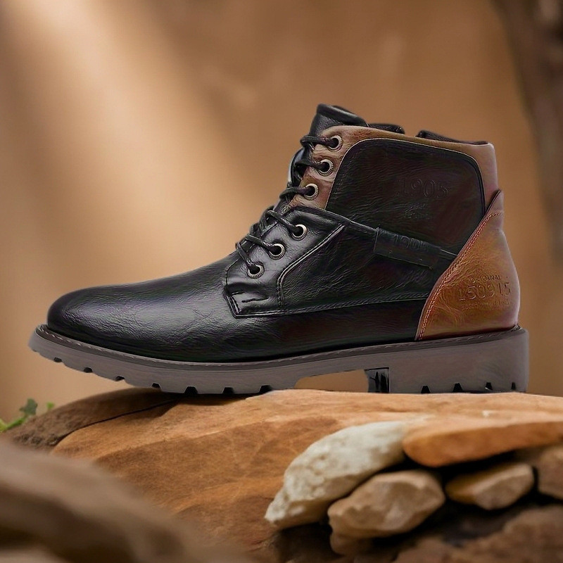 2026 Leather Men Ankle Boots P - đánh giá và giá Mens Fashion Combat Boots