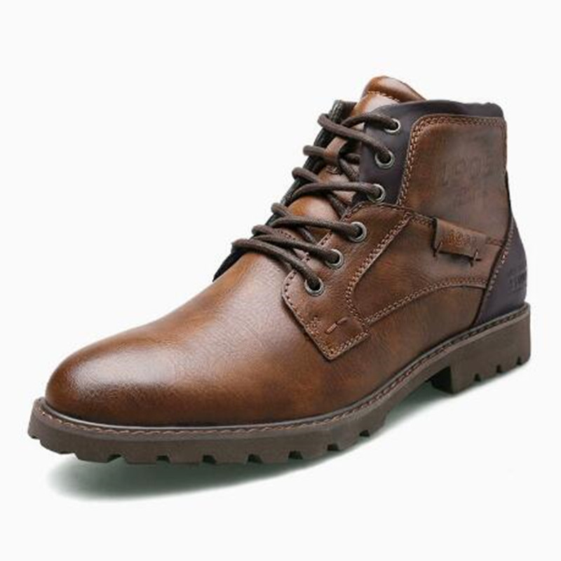 2026 Leather Men Ankle Boots P - đánh giá và giá Mens Fashion Combat Boots