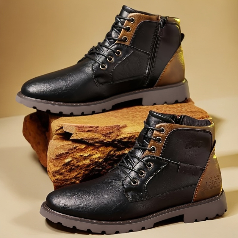 2026 Leather Men Ankle Boots P - đánh giá và giá Mens Fashion Combat Boots