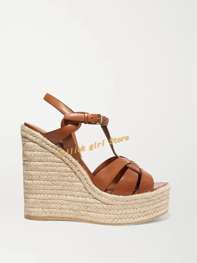 Wedges Platform Braid Sandals  - đánh giá và giá Leather Belt Braided