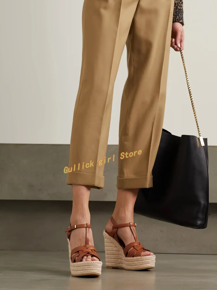 Wedges Platform Braid Sandals  - đánh giá và giá Leather Belt Braided